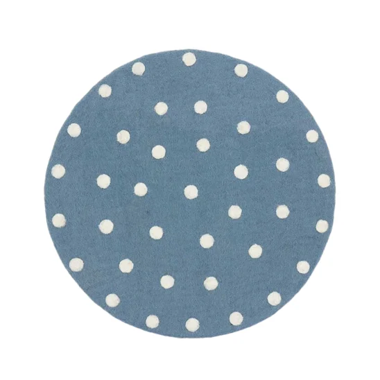 Felt Dot sittdyna blå/vit Ø37 cm