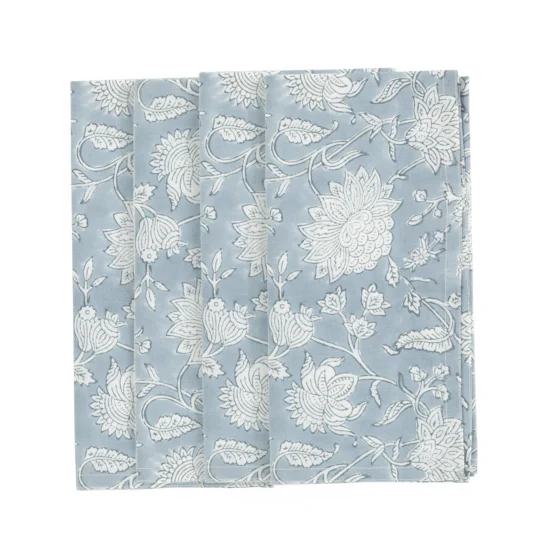 Servetter Indian Rose dusty blue, 4-pack