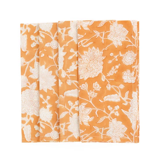 Servetter Indian Rose orange, 4-pack