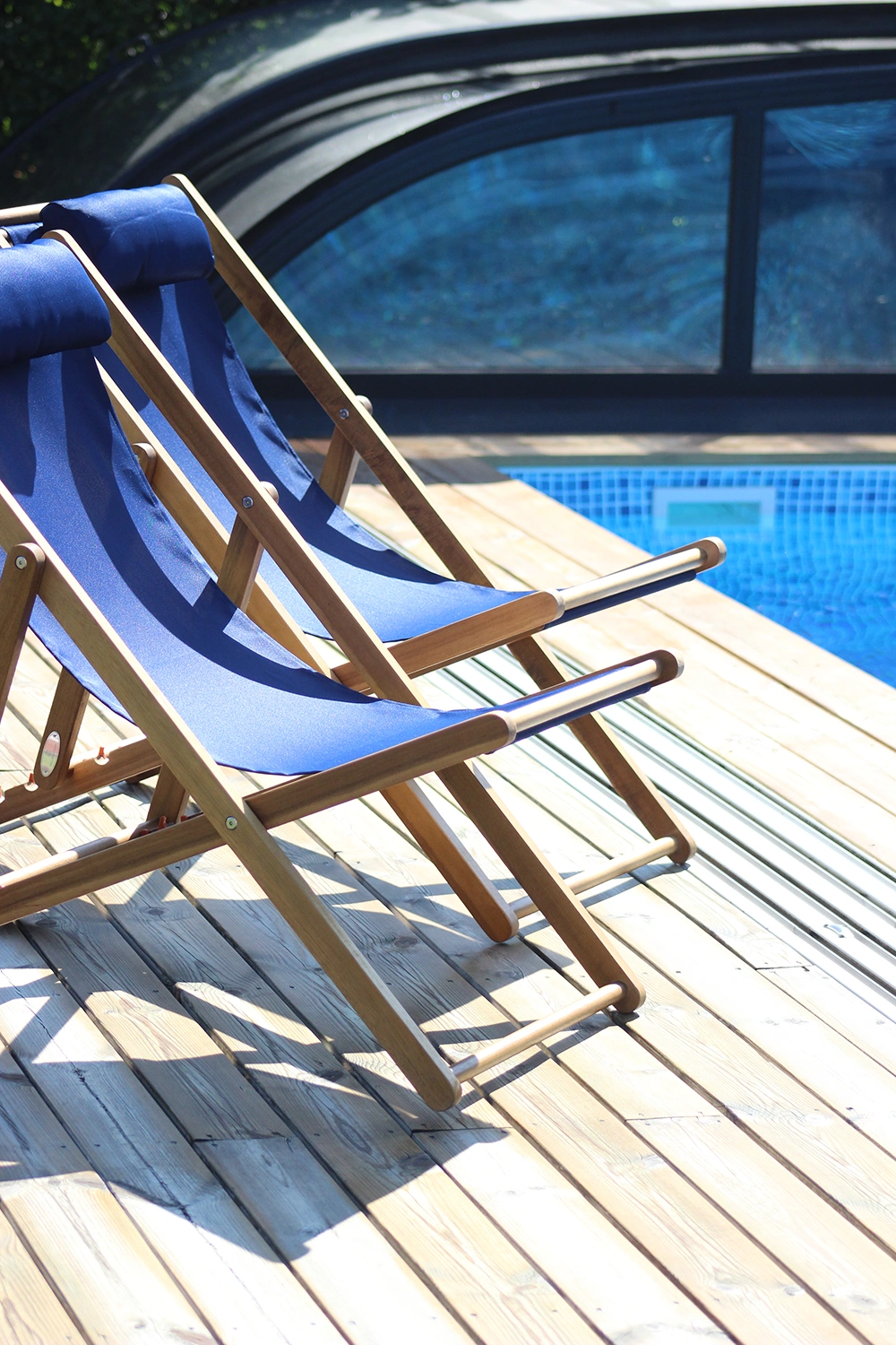 Skara solstol marinblå