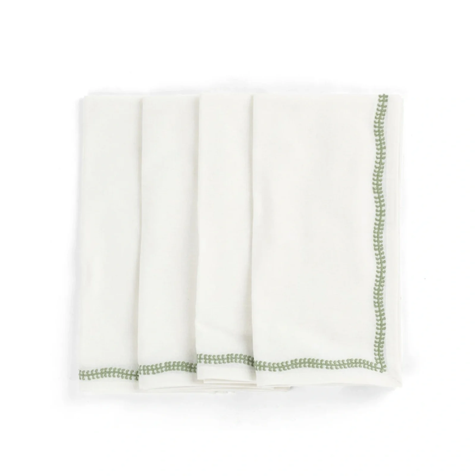 Servetter Embroidery green tea 4-pack