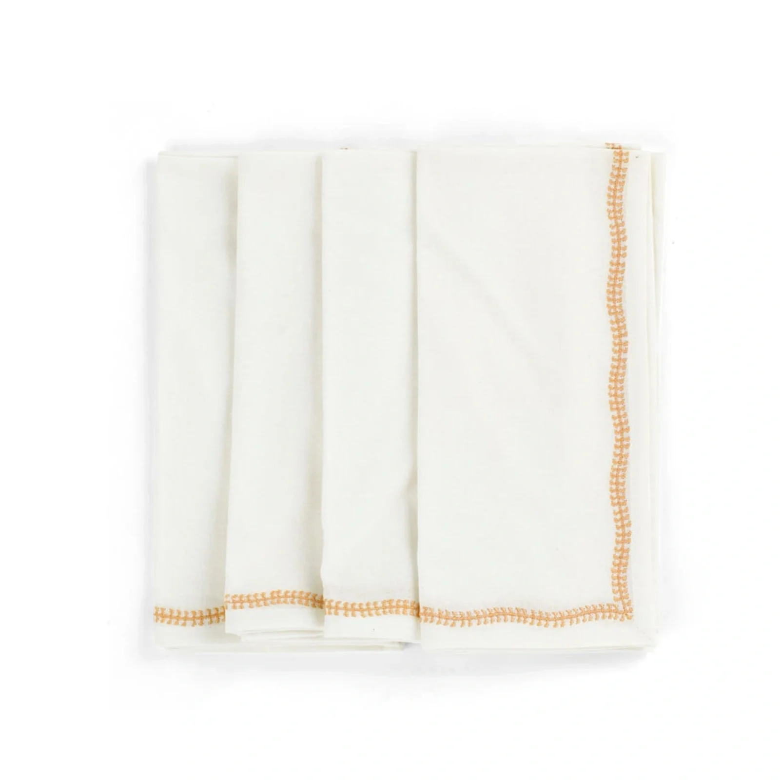 Servetter Embroidery orange 4-pack