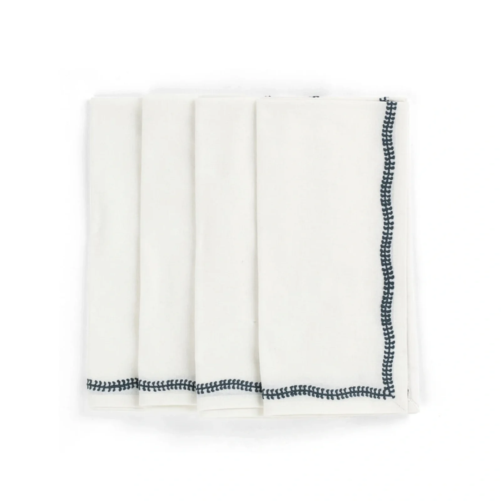 Servetter Embroidery true navy 4-pack