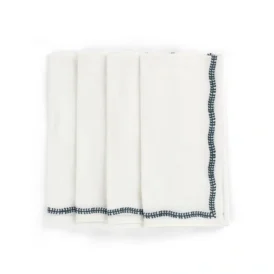 Servetter Embroidery true navy 4-pack