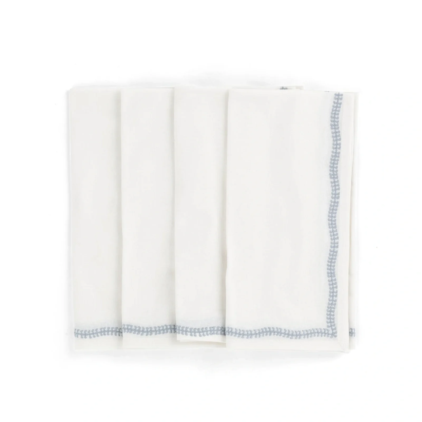 Servetter Embroidery dusty blue, 4-pack