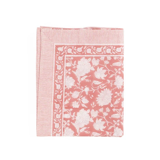 Bordsduk Indian Rose rektangulär i färgen rose.