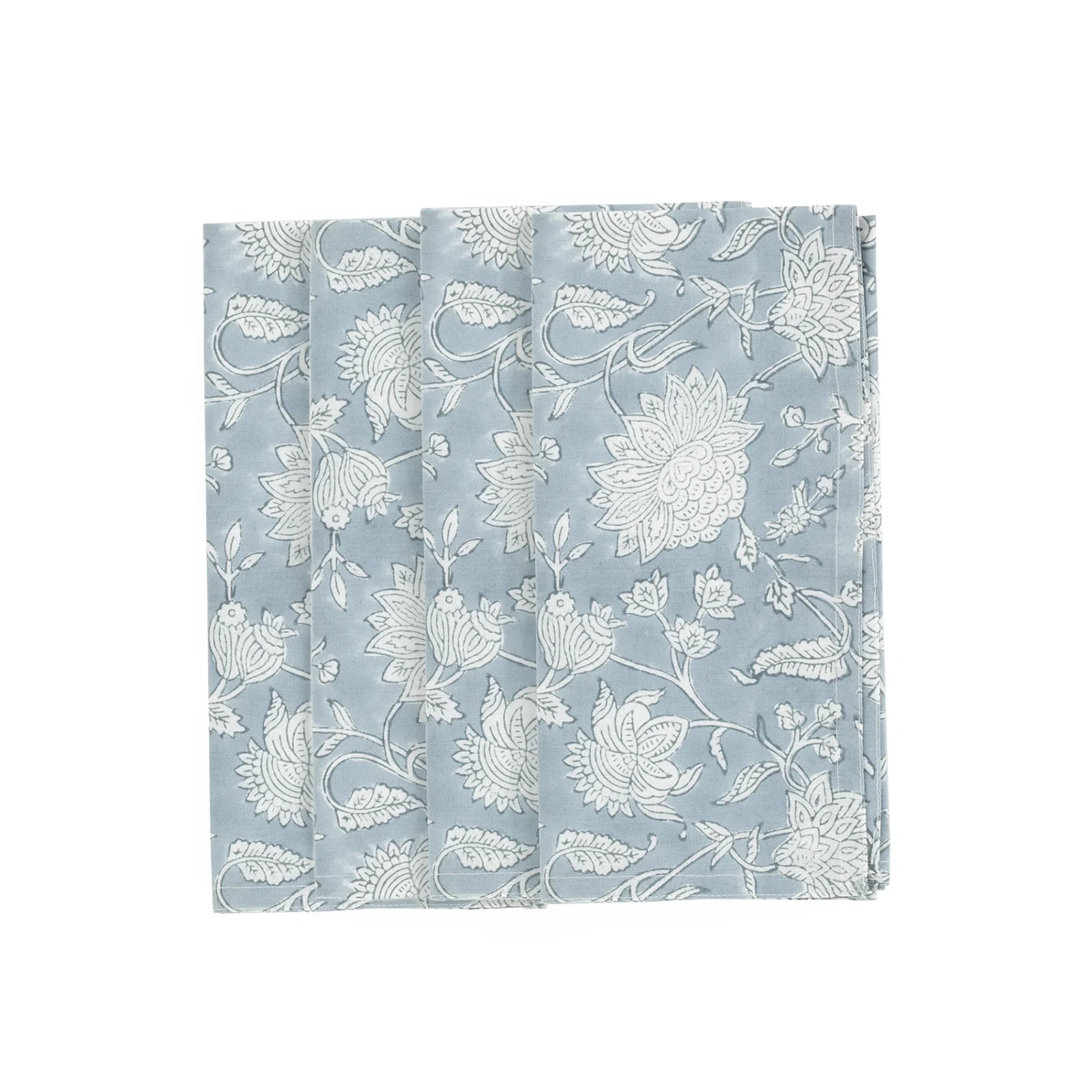 Servetter Indian Rose dusty blue, 4-pack