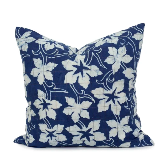 Kuddfodral Fig Leaf blå 50x50 cm