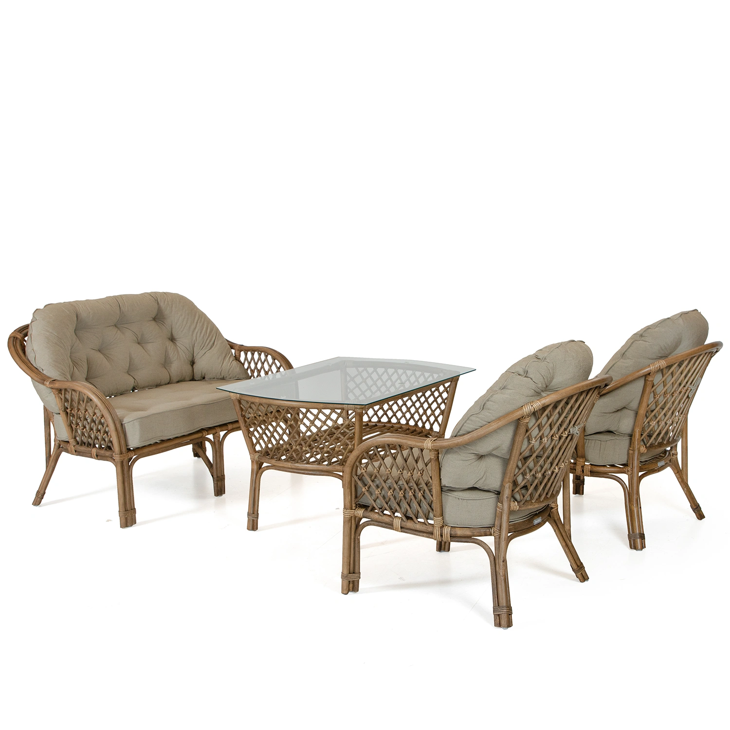 Sabina 2-sitsgrupp brun/sand