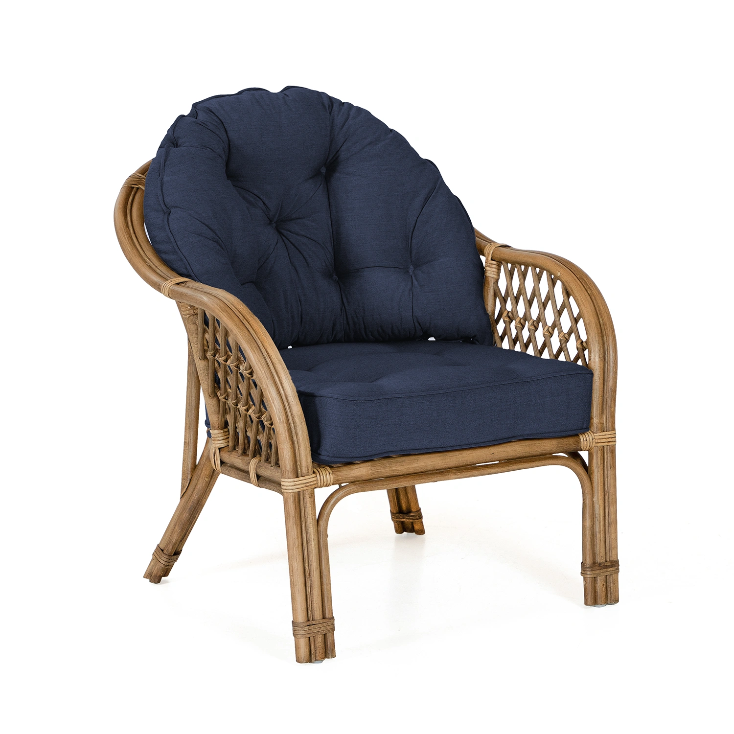 Sabina fåtölj brun/blå