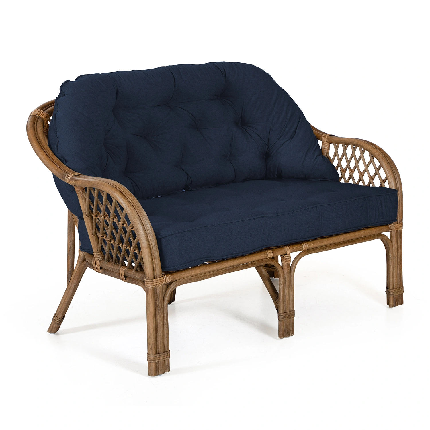 Sabina 2-sitssoffa brun/blå