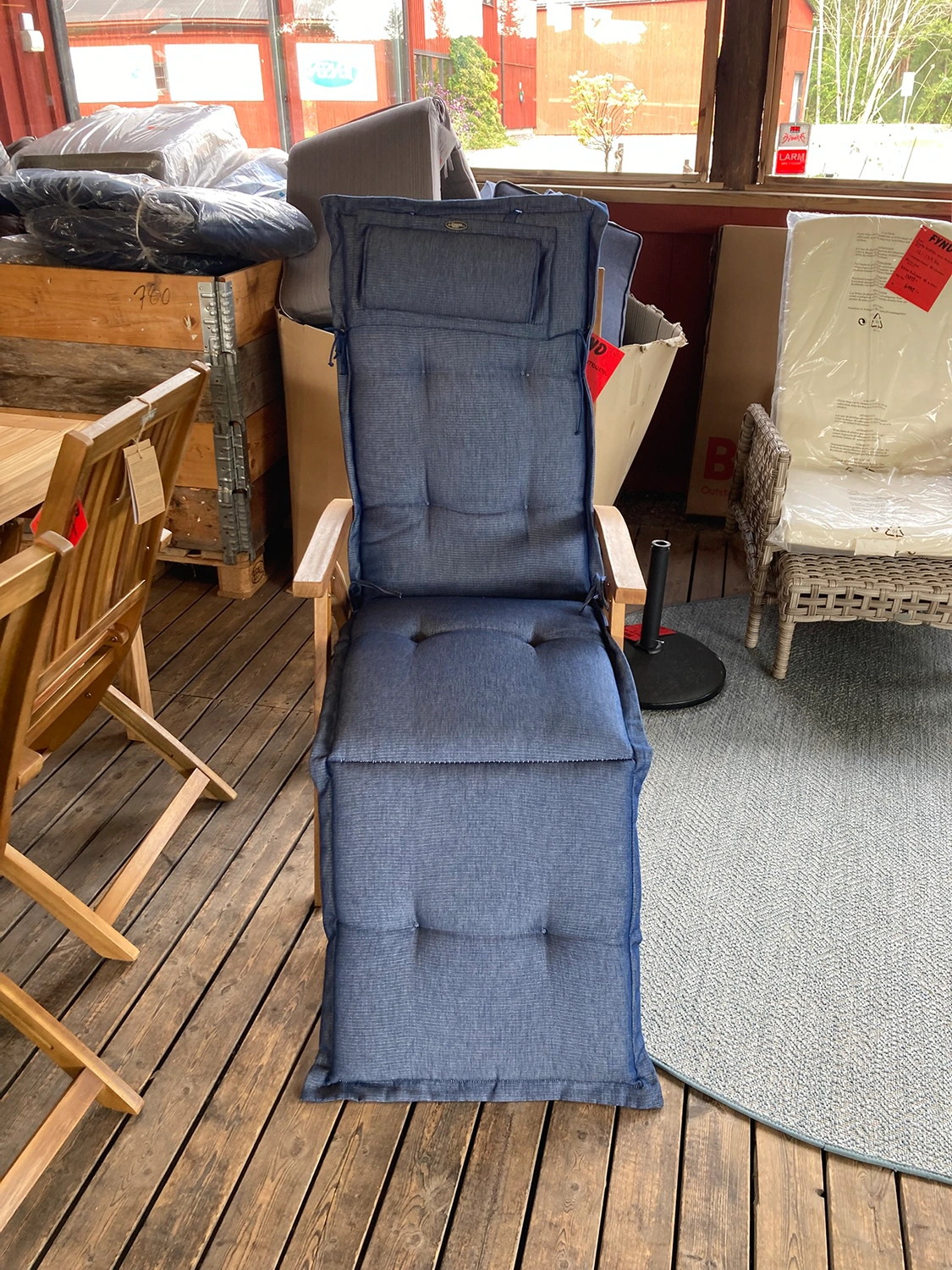 Canyon däckstolsdyna blåmetallic dralon - B 52 cm