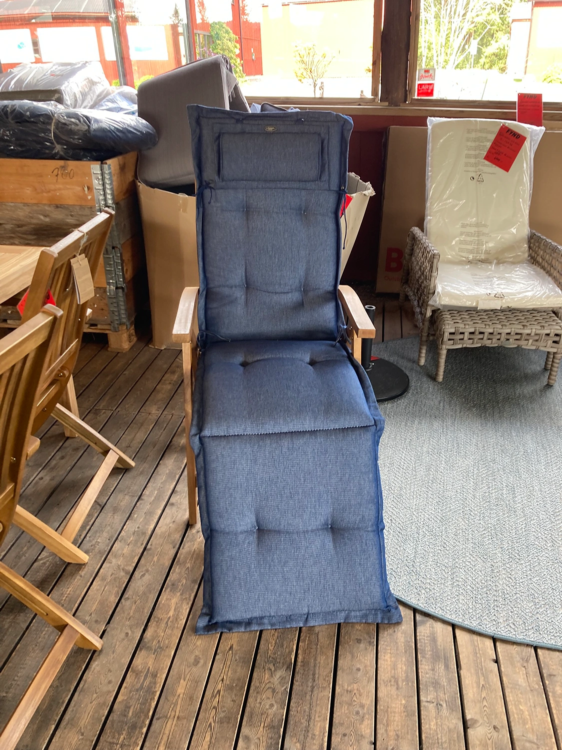 Canyon däckstolsdyna blåmetallic dralon - B 52 cm