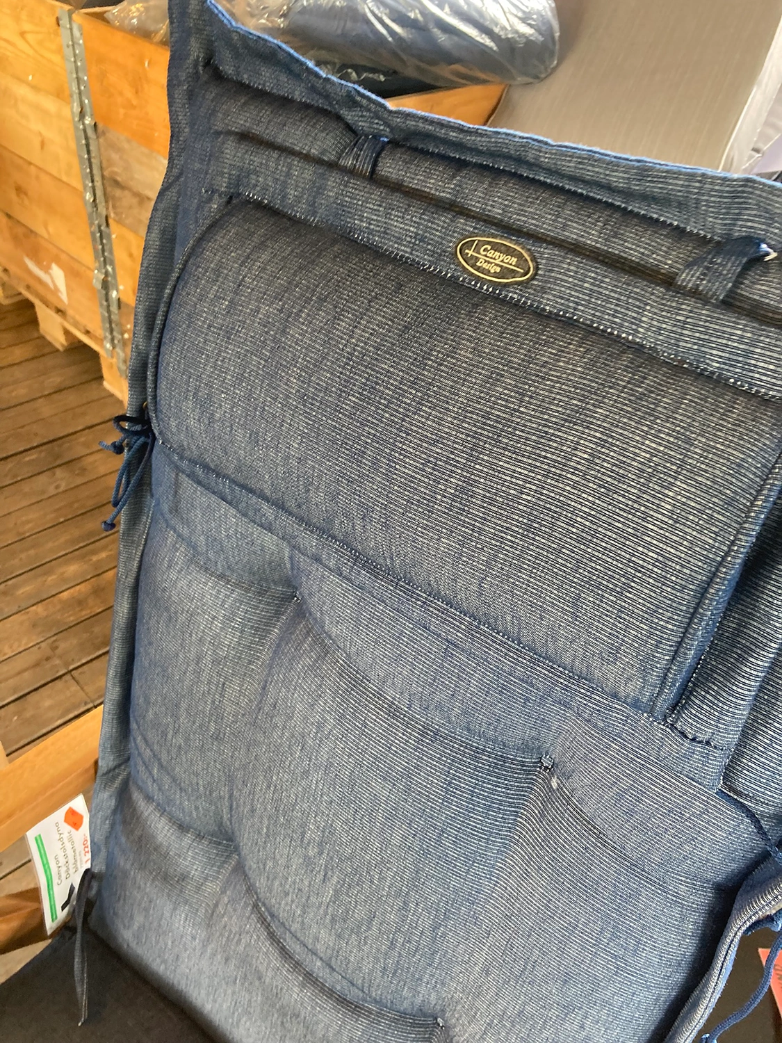 Canyon däckstolsdyna blåmetallic dralon - B 52 cm