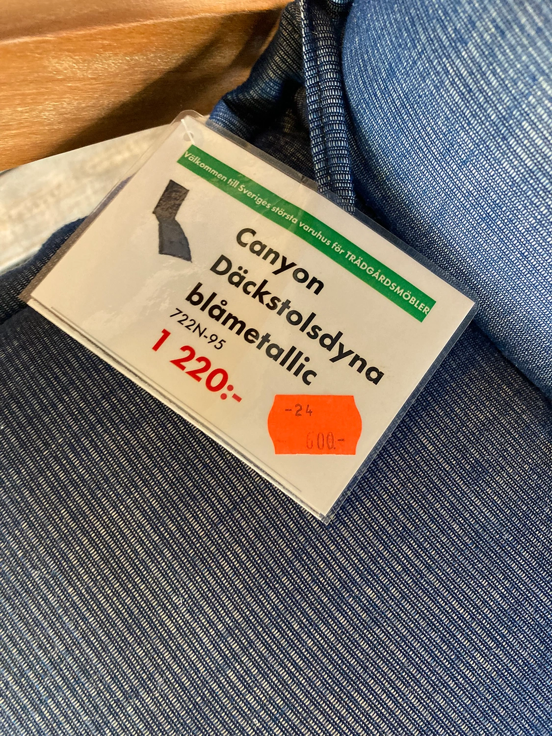 Canyon däckstolsdyna blåmetallic dralon - B 52 cm