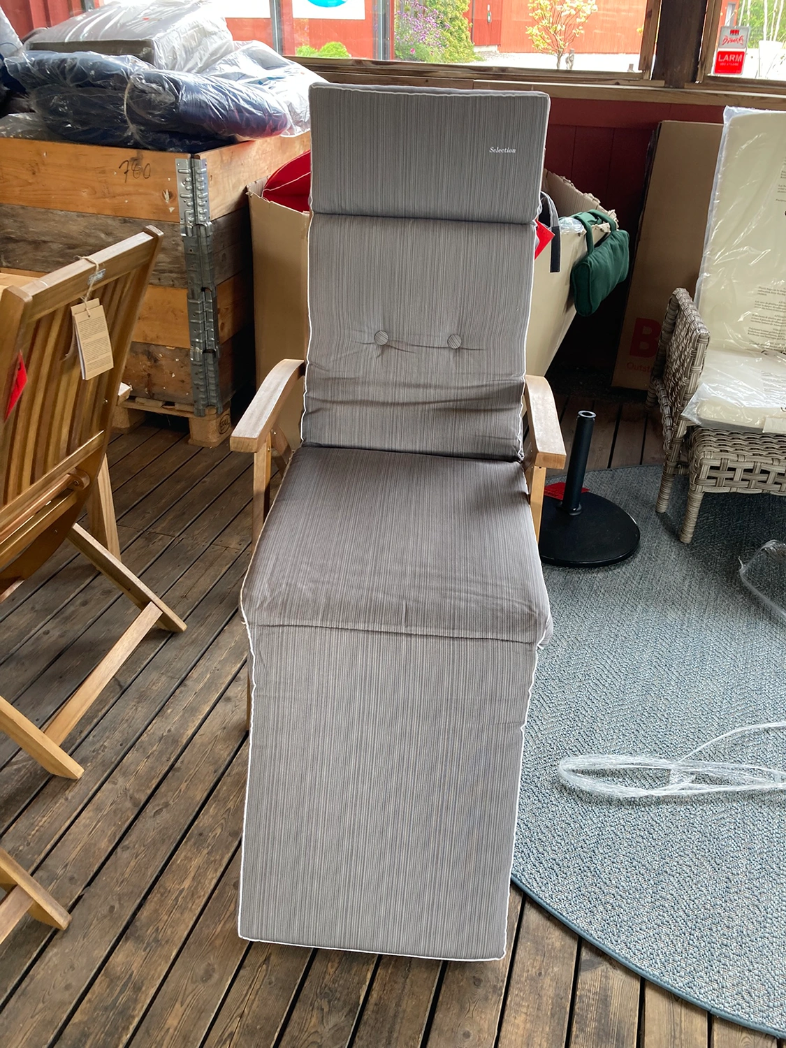 Selection däckstolsdyna ljusgrå dralon - B50 cm