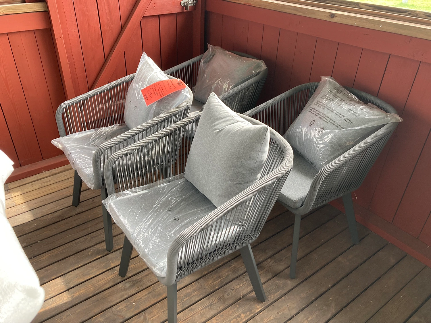 Hunneslätt karmstol grå 4-pack