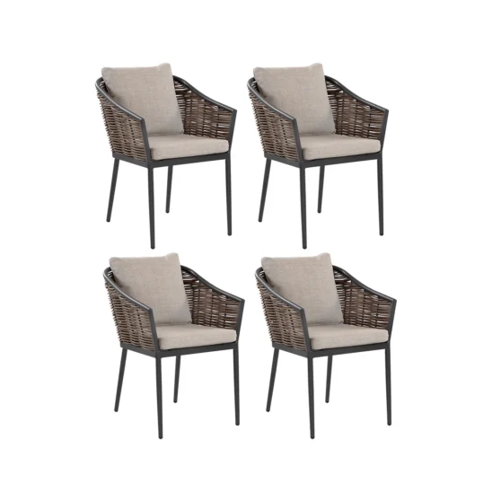 Cuba karmstol antracit/brun/beige - 4-pack