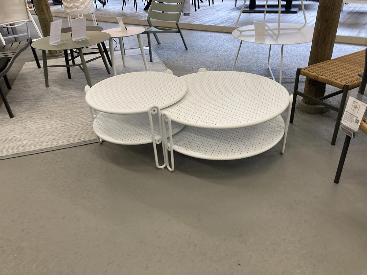 Blixt satsbord vit Ø65/85 cm