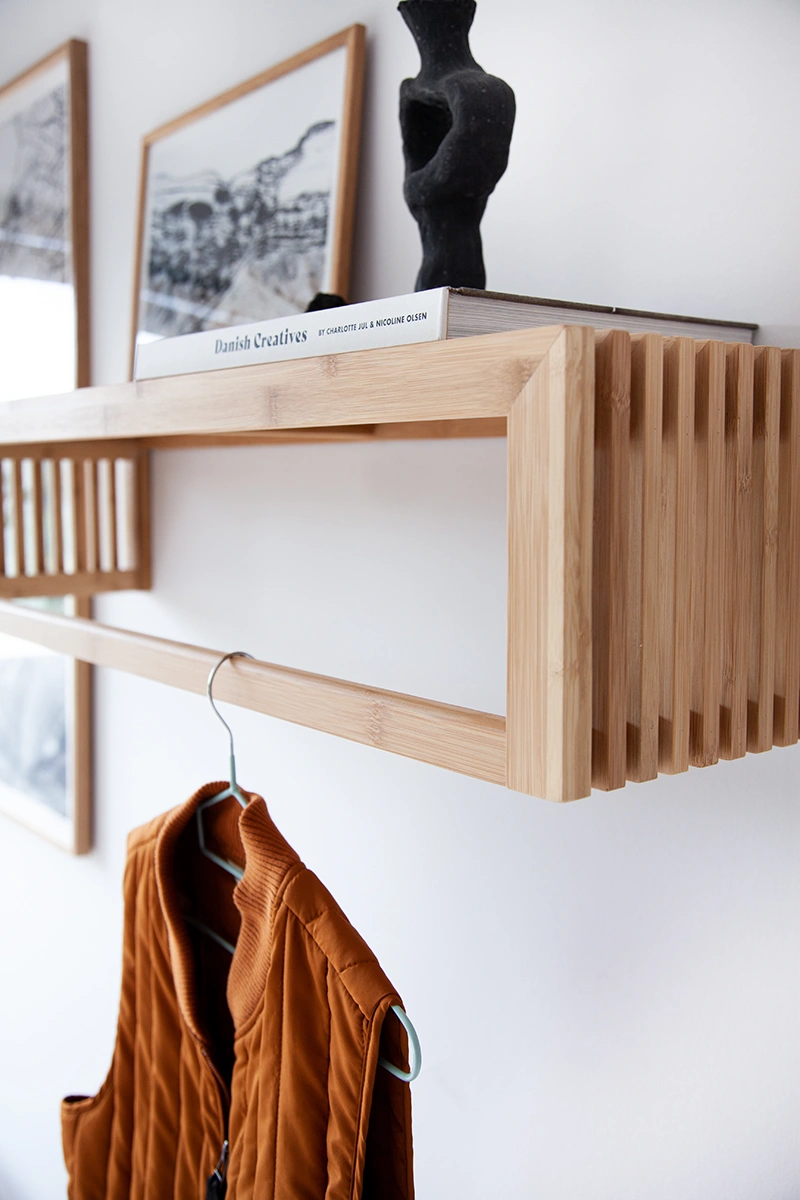 Klädhängare i bambu - 95×27×H20 cm