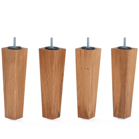 Tor fykantiga konade sängben - oljad ek, 23 cm