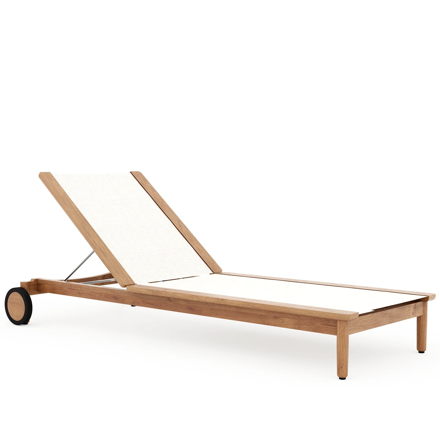 Koster solsäng teak/vit - med dyna