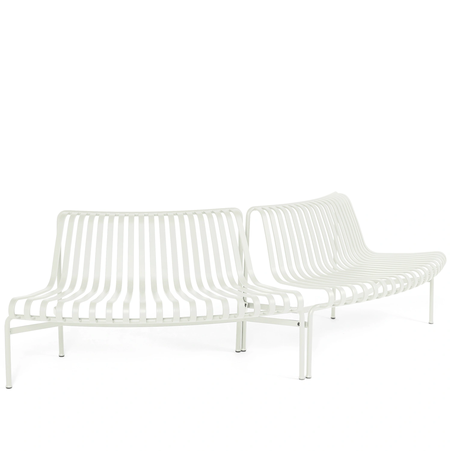 Palissade Park utåtsvängd soffa gräddvit