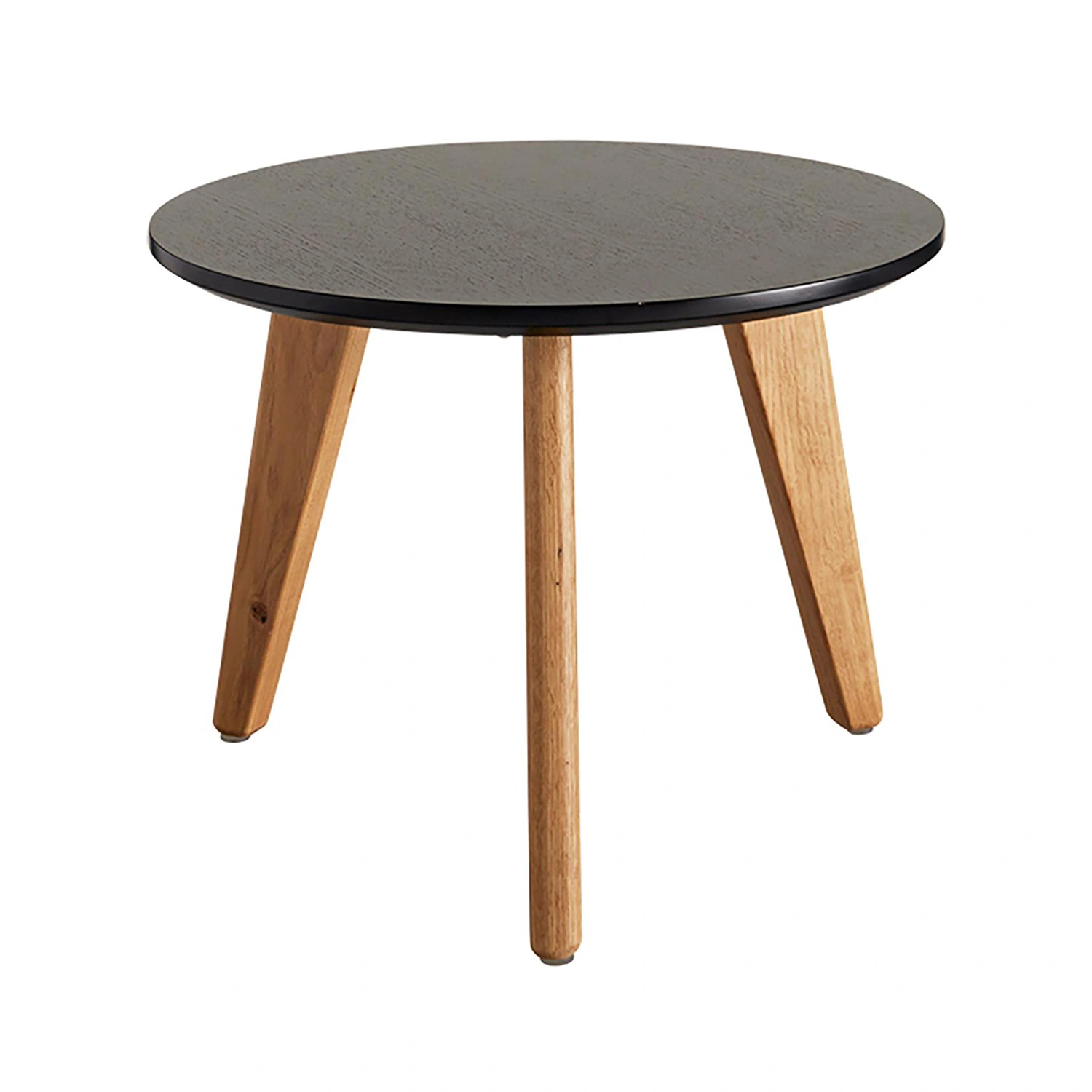 Nordic sidobord svart ekfanér - Ø45 cm