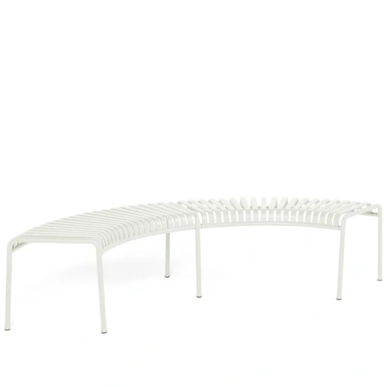 Hay Palissade Park svängd bänk gräddvit