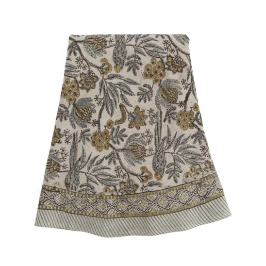 Bordsduk Linne Parrot blå, Ø220 cm