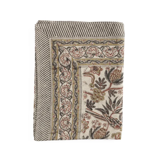 Bordsduk Linne Parrot rost, 170x350 cm