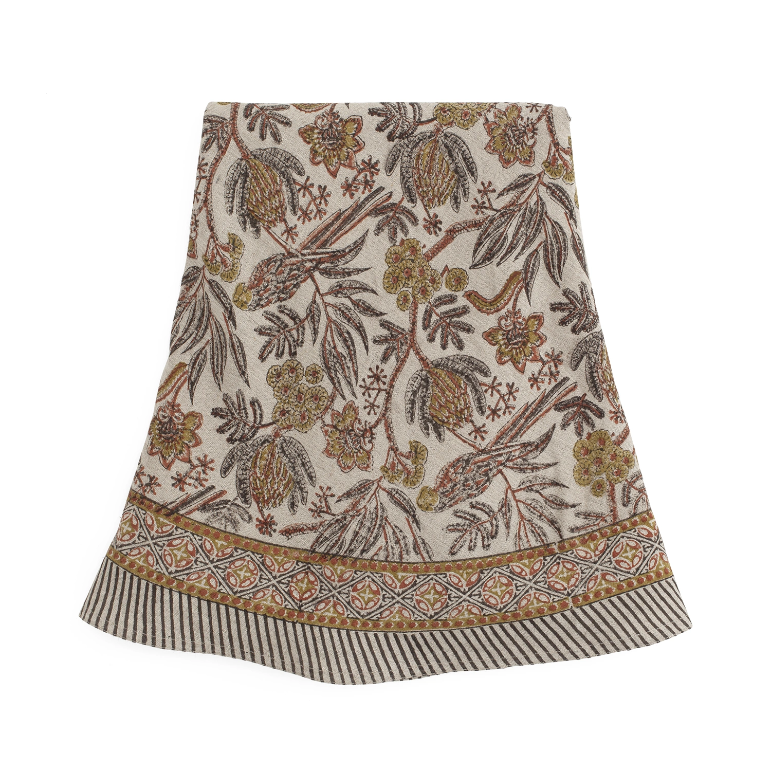 Bordsduk Linne Parrot rost, Ø220 cm