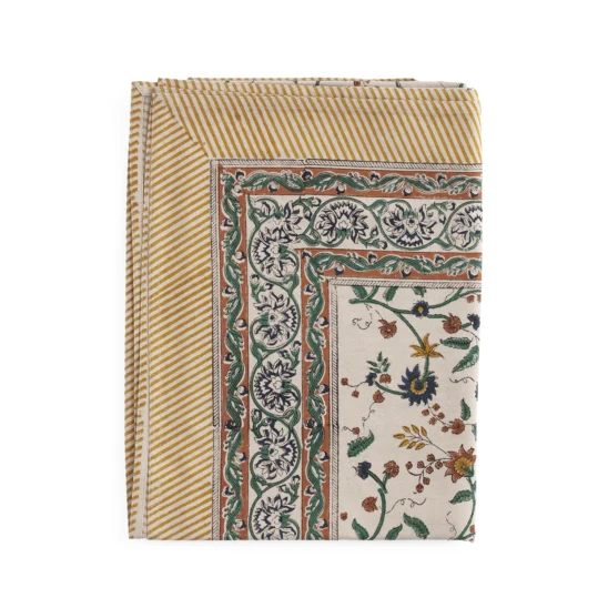 Bordsduk Samode ockra/blå/grön, 150x350 cm