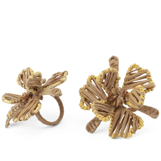 Servettringar Flower natur - 2-pack