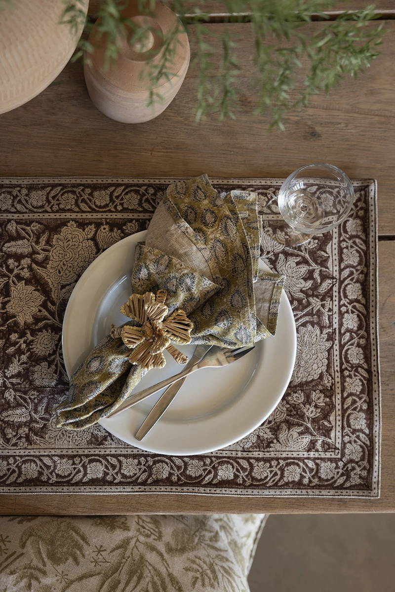 Servettringar Flower natur - 2-pack