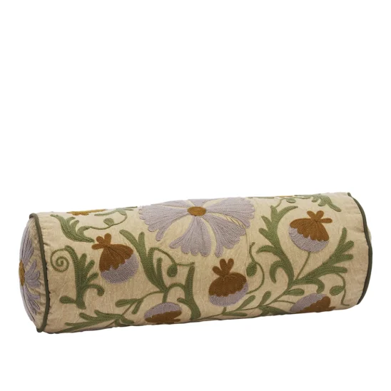 Suzani broderad kudde – Camel, 20x55 cm