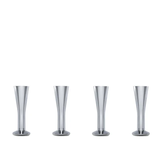 Design sängben - polerat stål, 12 cm