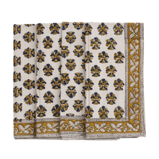 Servetter Samode Butti ockra/blå - 4-pack