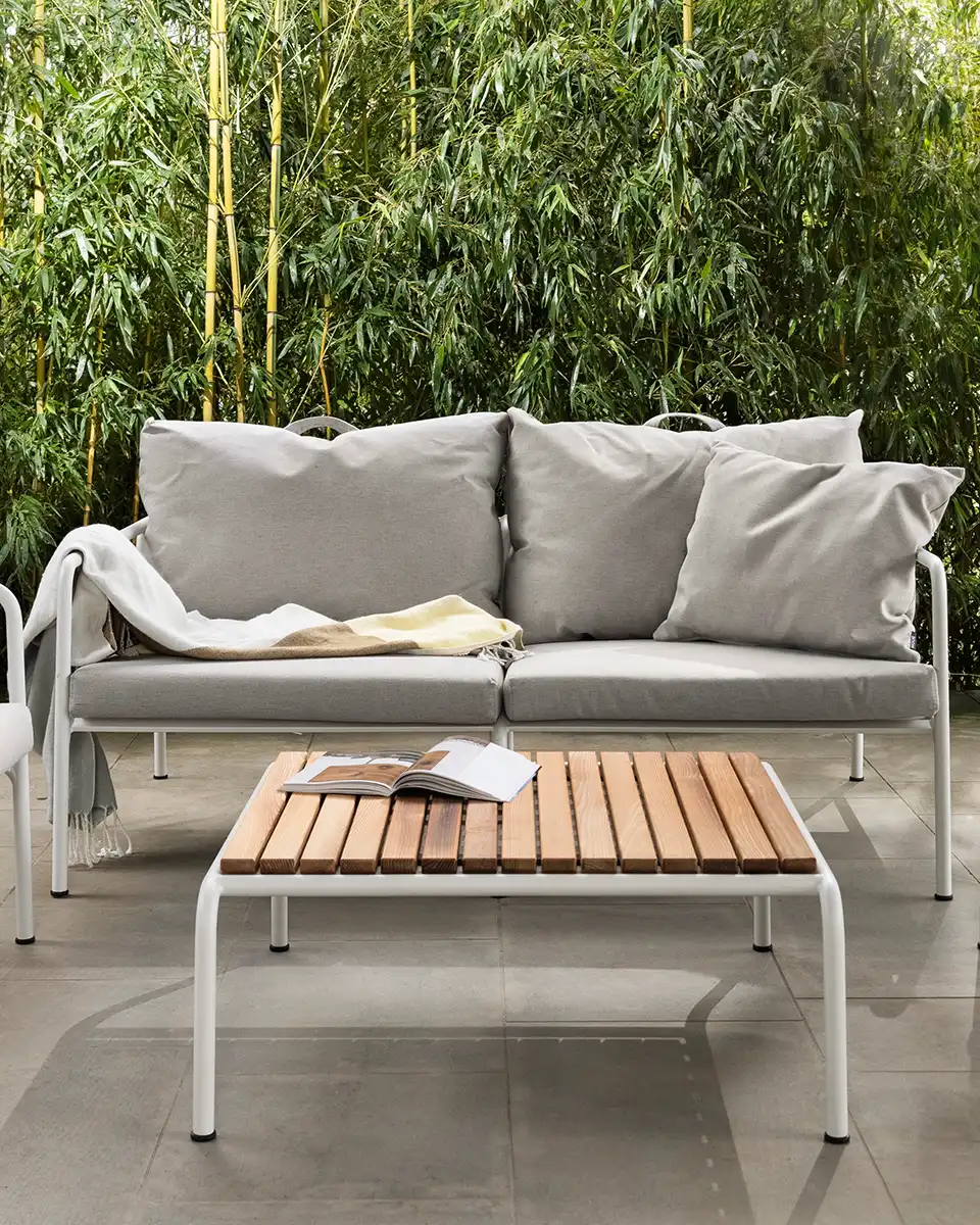 Avon soffbord vit/värmebehandlad ask 81x81 cm