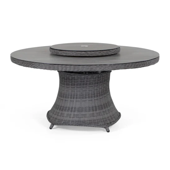 Hastings runt matbord i antracitgrått, med snurrskiva.