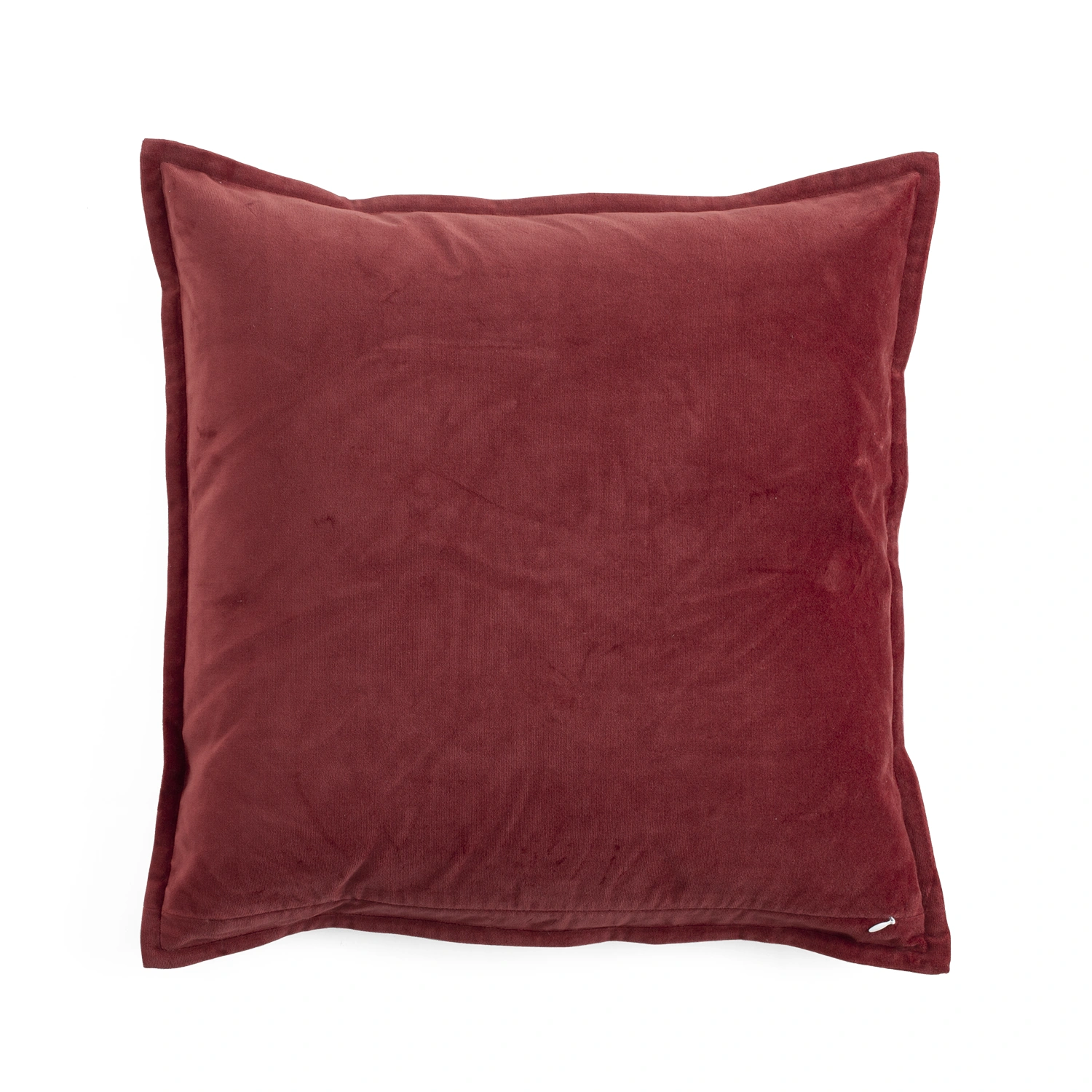 Kuddfodral Sammet & Linne med broderi - röd, 50x50 cm