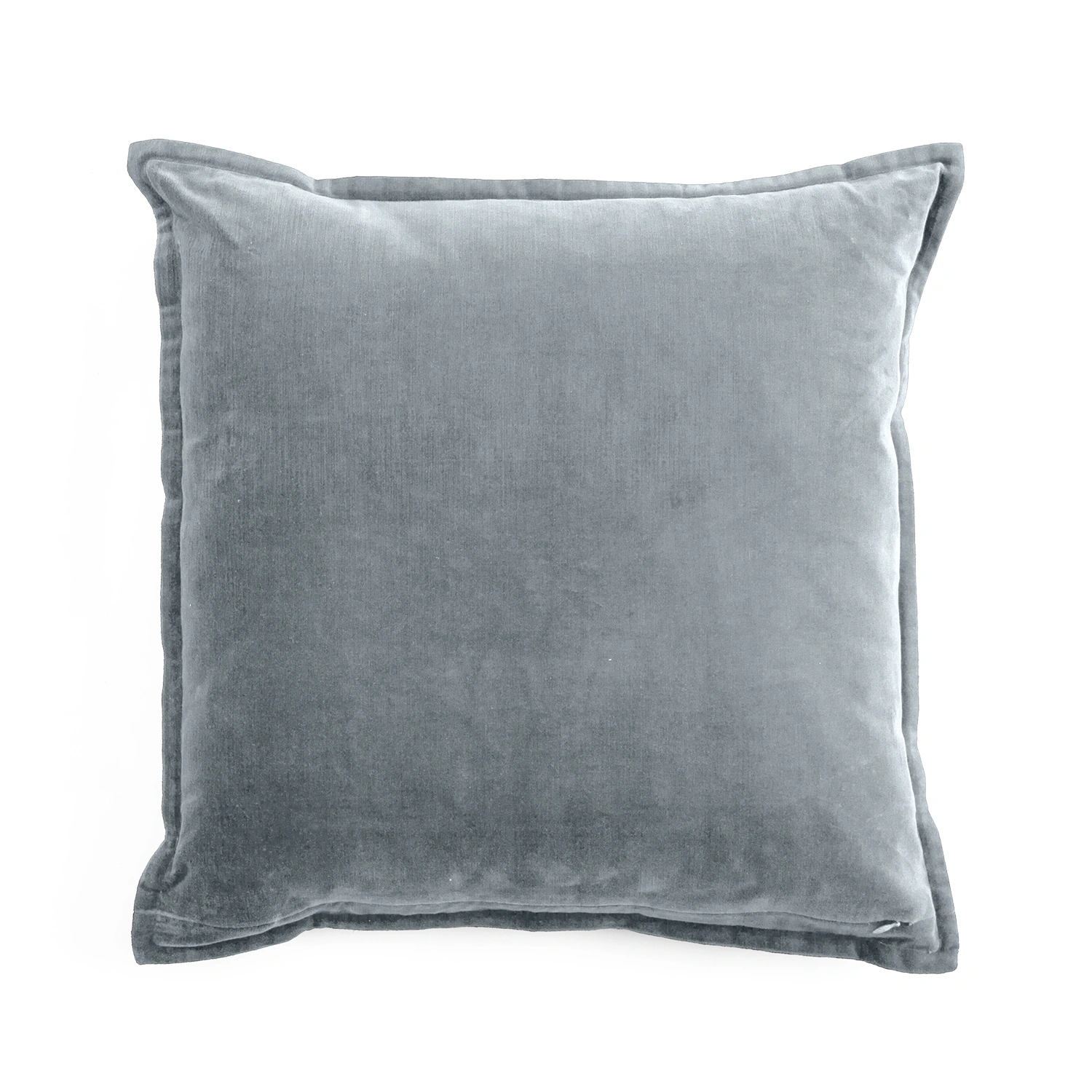 Kuddfodral Sammet & Linne med broderi - dusty blue, 50x50 cm
