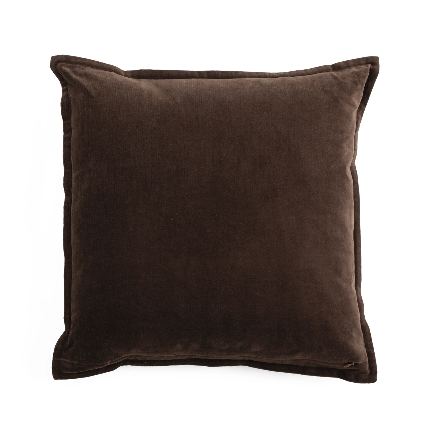 Kuddfodral Sammet & Linne med broderi - brun 50x50 cm