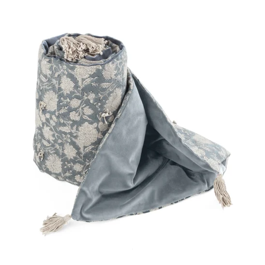 Pläd Indian Rose - dusty blue, 80x180 cm