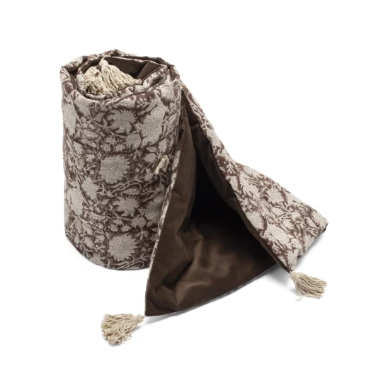 Pläd Indian Rose - brun, 80x180 cm