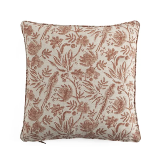 Kuddfodral i linne Parrot Open – rost, 50x50 cm