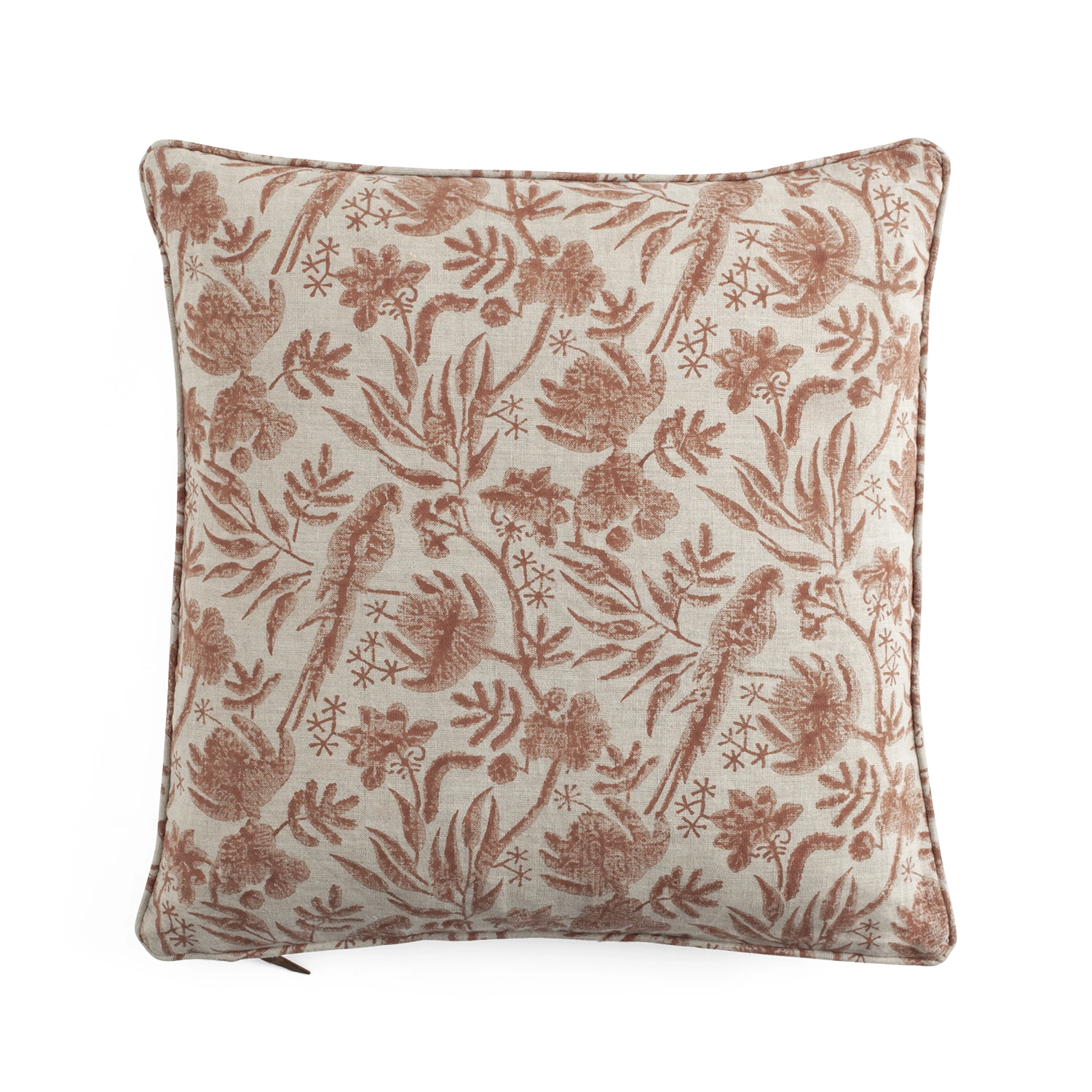 Product Image for Kuddfodral i linne Parrot Open – rost, 50x50 cm