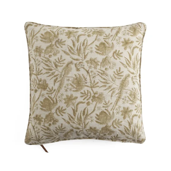 Kuddfodral linne Parrot Open – ockra, 50x50 cm