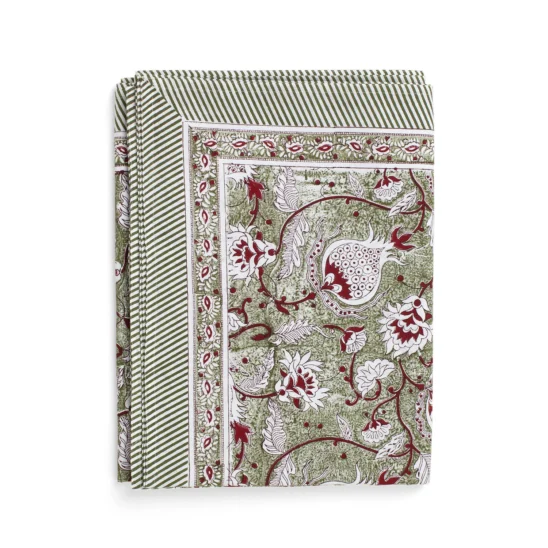 Bordsduk Pomegranate - grön/röd, 150x350 cm