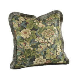 Kuddfodral med frans Ebonleaf flower green